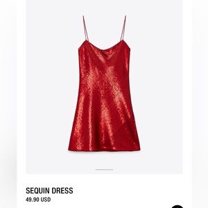 Zara red sequin dress